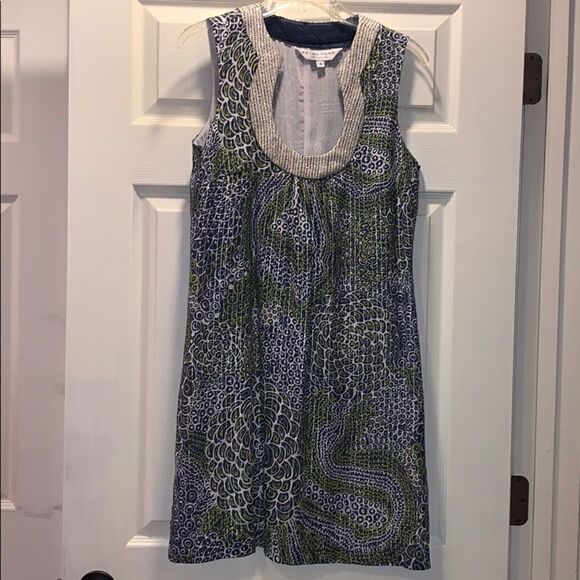 Trina Turk Blue & Green Sleeveless Peacock… - Picture 1 of 6